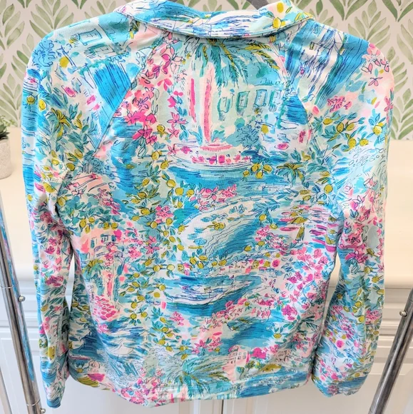 Lilly Pulitzer Skipper Popover Postcards From Positano Small Long Sleeve - Picture 5 of 10